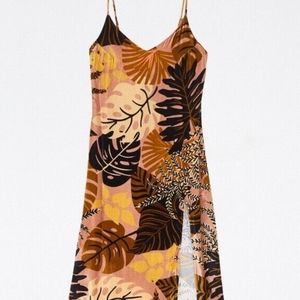 Farm Rio Velvet Leaf Print Dress S